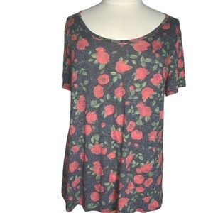 LuLaRoe 3XL Classic Tee Rayon Poly Blend Floral